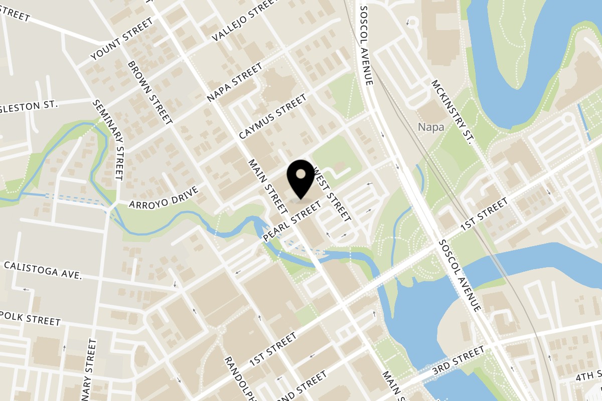Map showing the location of CROCCANTE ARTISAN PIZZA on 976 Pearl St in Napa